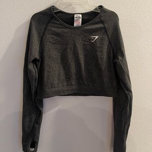 Dark Grey long sleeve Gymshark crop top